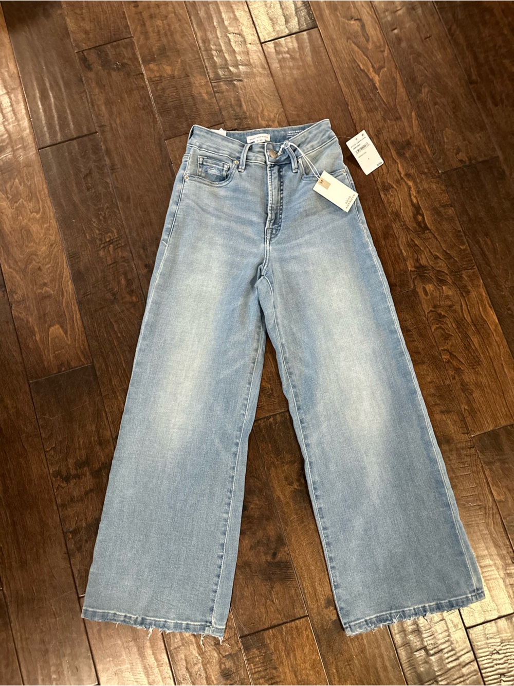 Good American Light Blue Wide-Leg Jeans